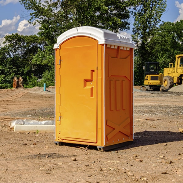 how often are the portable restrooms cleaned and serviced during a rental period in Jackson Lake Colorado